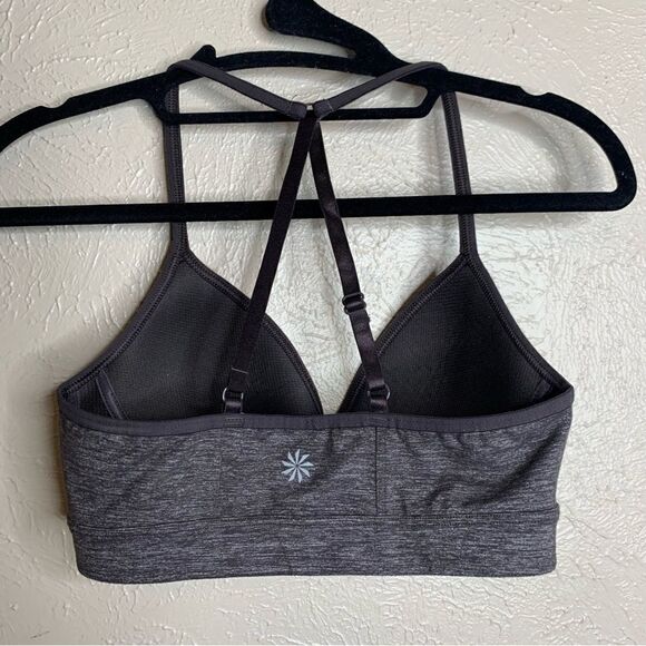 Athleta unwired padded sweetheart neckline Strappy bra heathered brown - Picture 2 of 6